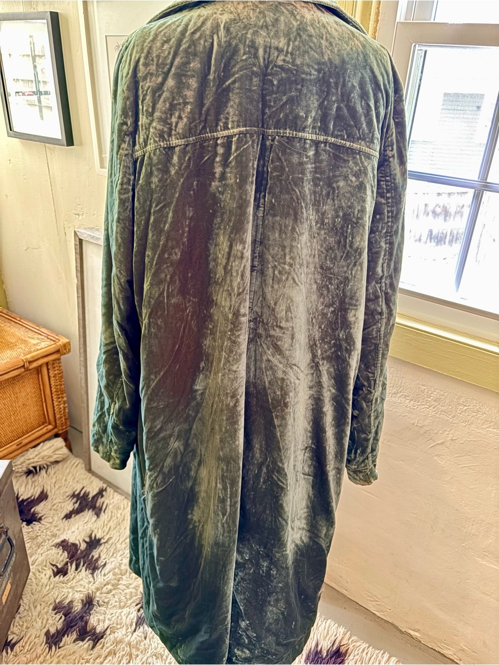 Vintage Free People Bryant Velvet Trench Duster Jacket - Picture 2 of 9